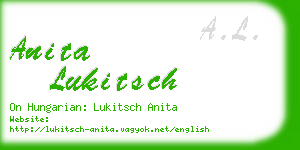 anita lukitsch business card
